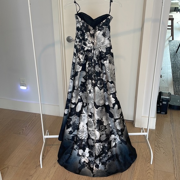 Alfred Sung Hi/Lo Floral Print Formal Dress  - 2 - Picture 4 of 7